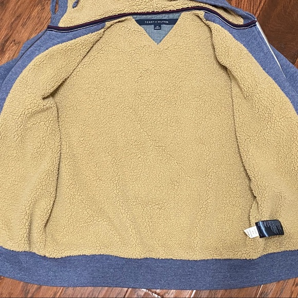 TOMMY HILFIGER Men’s Hoodie Jacket Sherpa Lined - Picture 6 of 8